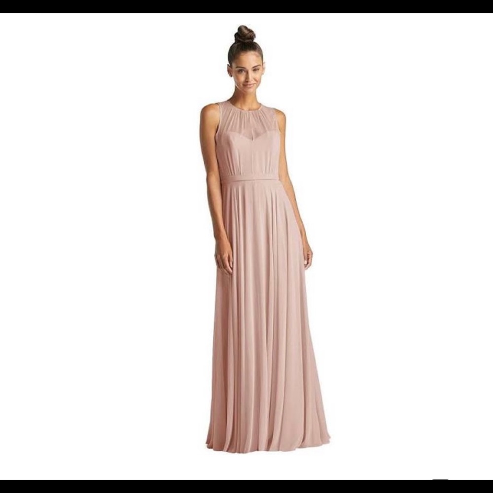 Jenny Packham shirred sleeveless bridesmaid dress